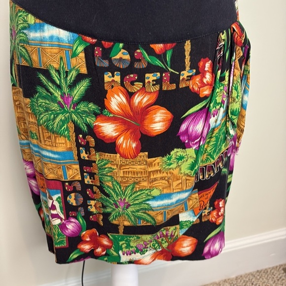 DBA-LA Black Tank Top Look with Tropical Print Dress. Drop Waist. 11/12. Y2K - Picture 2 of 9
